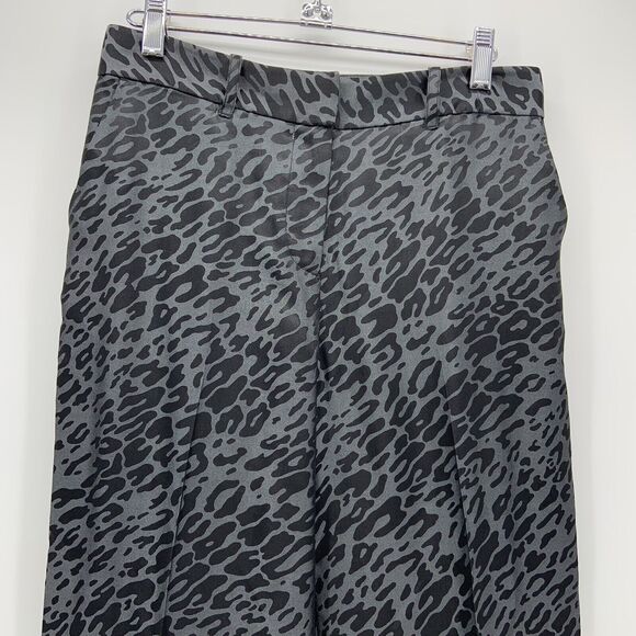 Equipment Arwen Pants Womens 2 Leopard Print Grey Silk‎ Wide Leg Preppy Mob Wife - Picture 3 of 13